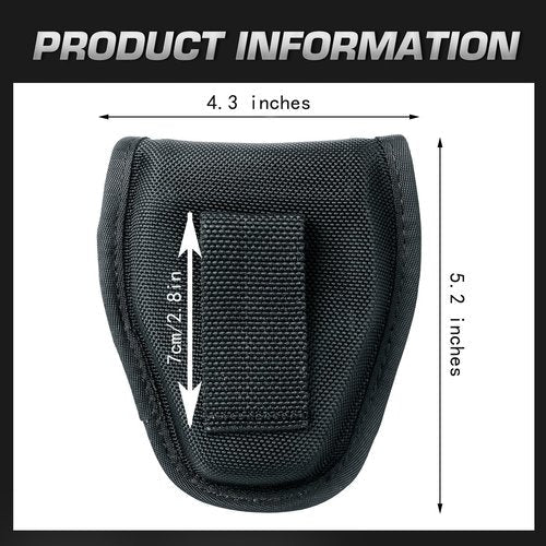 HipierFx Handcuff Case for Duty Belt Double Handcuff Holder with Hidden Snap for Police Law Enforcement (Without Hook and Loop Fastener)