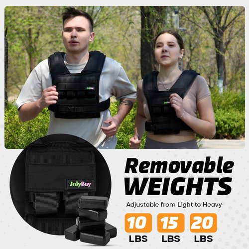 Adjustable Weighted Vest for Men & Women โ 20 lbs Compact Fitness Vest with Durable Oxford Cloth, Ideal for Running, Cardio, CrossFit, Gym, Core Balance, Posture Support, and Strength Training