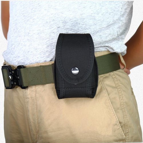 Handcuff Pouch for Duty Belt Hidden Snap Hand Cuff Holster for Law Enforcement Security Police Handcuffs Case Carry Bag for Chain/Hinge Handcuff Nylon Cuff Holder for Police Officer (Black)
