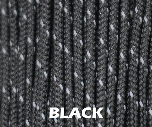 BORED? PARACORD! Reflective 95 Cord - High Visibility Strand - 1.75mm x 100 Feet - Hiking, Camping, Tent Guyline, Running, Biking, Tools - Black
