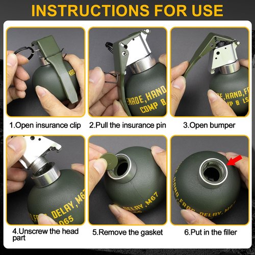 Dummy Grenade Toy Model Plastic Grenades CS Airsoft Tactical Gear Accessories for Army Fans Cosplay Movie Props Outdoor (M67)