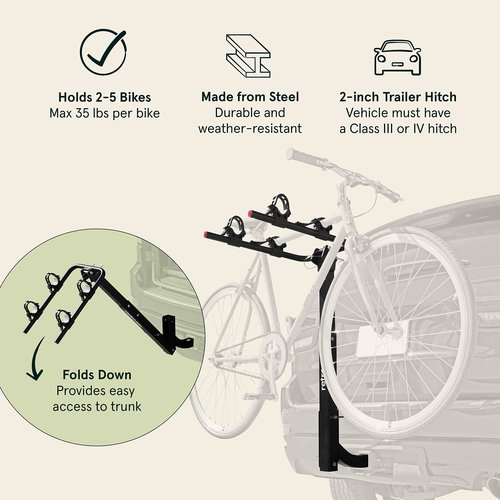 Retrospec Lenox 2-5 Bike Hitch Rack for Cars, Trucks, SUVs with Master Lock Set Your Own Combination 6 ft Cable Bike Lock