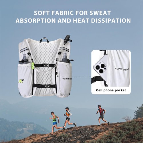 N NEVO RHINO Running Vest, Lightweight Hydration Vest, Insulated Water Backpack with 1.5L Water Bladder for Hiking, Trail, Running,Marathons,Cycling