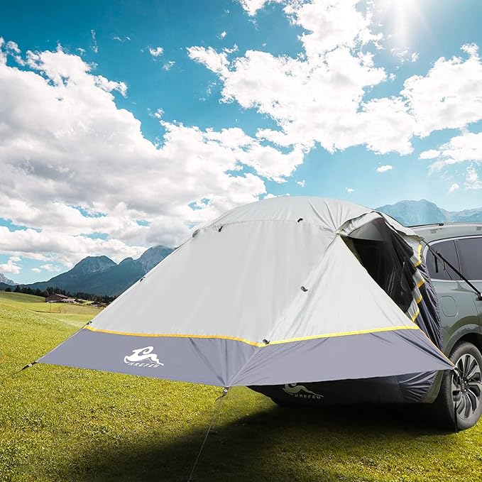 SUV Tent Car Awning, UPF 50++ with Portable Waterproof Storage Bag, Tear-Resistant, Large Space, Good Vision, Smooth Ventilation, Suitable for Outdoor Beach Camping Auto Canopy Shade…