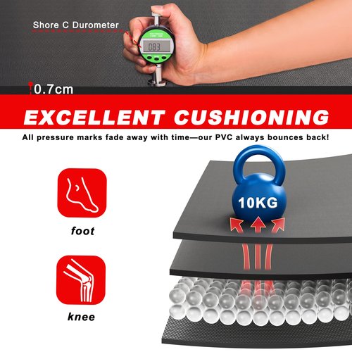 Cheete Extra Large Exercise Mat 6'x4'/7'x5'/6'x8'/6'x9'/6'x10'/6'x12'(7mm), Gym Flooring for Home Gym,Thick Exercise Mats for Home Workout,Non-Slip,Extra Durable,High-Density Gym Mats for Jump Rope,Cardio