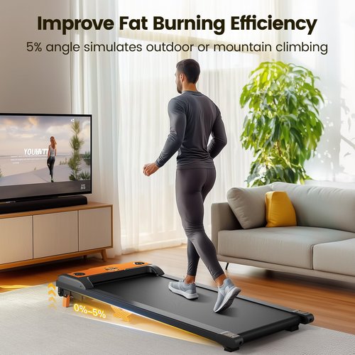 TINEF Walking Pad Treadmill, Small Portable Treadmill With Wheels for Home and Office, Move and Store, 265 LBS Capacity