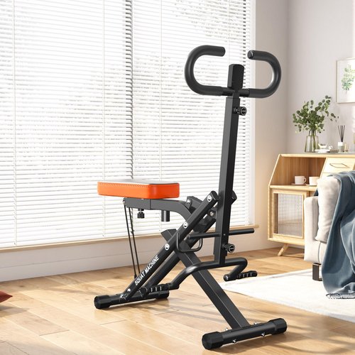 SogesGame Squat Machine for Home, 2 in 1 Squat Rowing Machine, Foldable Leg Training Machine, Squat Trainer for Glutes & Legs Workout