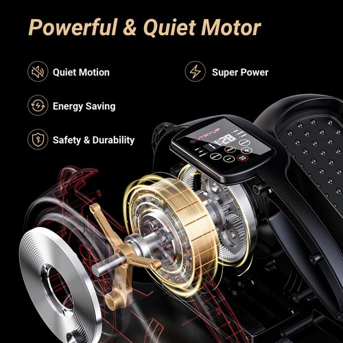 UTRYUP Under Desk Elliptical Machine, Electric Elliptical Machine While Sitting for Seniors with Remote Control, 12-Speed Adjustable & Quiet Operation, Compact Pedal Exerciser for Home or Office Use
