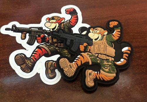 Combat Ready - Tactical Tigger - Tactical Pooh Squad - 4" PVC Patch & Sticker Combo