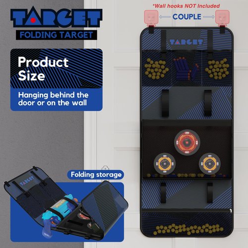 Target Multi-Function Toy Gun Storage and Practice Target, Wall or Door Organizer for Blaster Gun and Darts Ammos