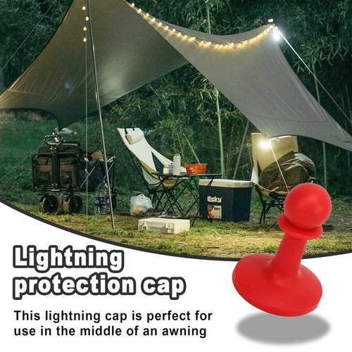 Xanadued 6 Pack Tarp Pole Tip Cover, Tent Pole Tips Caps, Tent Pole Tip Protector, Lightning Protection Cap for Camping Hiking Backpacker, Travel Lovers, Mountaineering, Outdoor Camping