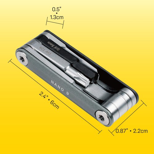 Topeak Nano 9 Multi-Tool - Compact CNC-Made Portable Tool with 9 Functions - Nano 9 (9 functions)