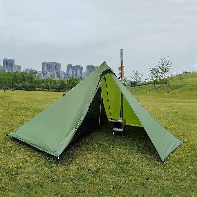 Longeek 2-4 Person Camping Tent 4 Seasons Backpacking Ultralight Easy Up Hot Teepee
