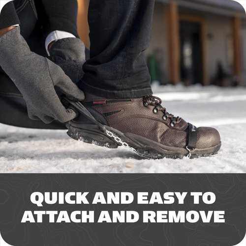 Yaktrax Quick Chains Traction Cleats - 360-Degree Grip on Snow, Ice, & Multi-Terrain Surfaces - Abrasion & Rust Resistant - Unisex, X-Large