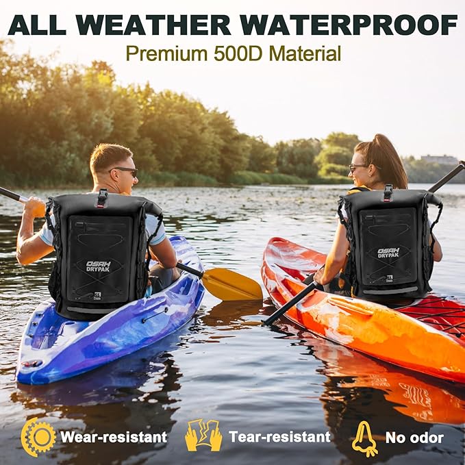 Waterproof Backpack Dry Bag 35L/55L โ Heavy Duty Roll-Top Hiking Backpack for Travel, Kayaking, Boating, Camping, Rafting and Fishing