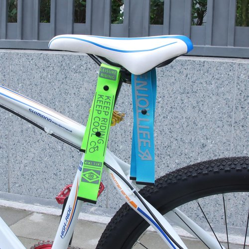 CYSKY 4 PCS Bicycle Riding Reflective Strap, Saddle/Handlebar/Frame Decoration Strap, Reflective Safety Warning Pendant for Night Riding (4 Pieces)