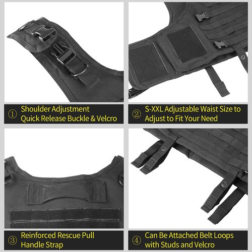 Marmot Tactical Vest Airsoft Vest Paintball Vest Adjustable, Durable Construction with Detachable Pouches