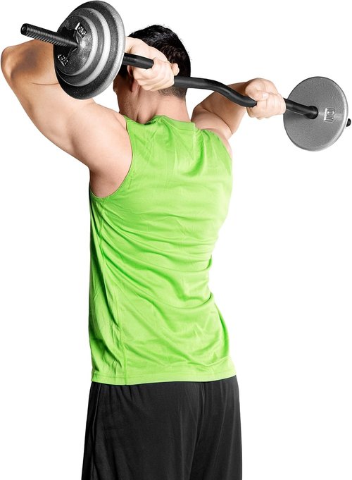 Cap Barbell 47-Inch Standard Threaded Solid Easy Curl Bar