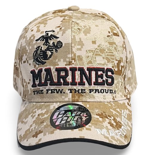 آيسلا ESLA USMC Hat, Marine Corps Hat - Size Adjustable, Officially Licensed - Perfect Marine Corps Gifts, USMC Hats for Men, Veteran (US, Alpha, One Size, Camo - The Few The Proud)