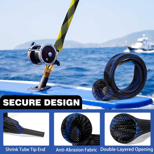 KPEPIX 12PCS Fishing Rod Sleeve Without Lanyard - Fishing Pole Sleeve Fishing Rod Cover for Baitcasting Rod, Casting Rod, Sea Fishing Rod, Fly Rod and Sea Fishing Rod-Fishing Rod Sock