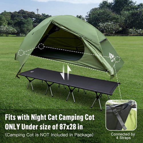 Night Cat 1-Person Camping Tent: Lightweight Waterproof Hiking Tent for Adult Cot Not Included