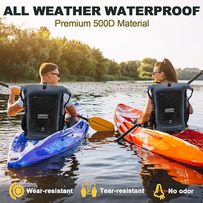 Waterproof Backpack Dry Bag 35L/55L โ Heavy Duty Roll-Top Hiking Backpack Sack Keeps Gear Dry for Travel, Kayaking, Boating, Camping, Rafting and Fishing