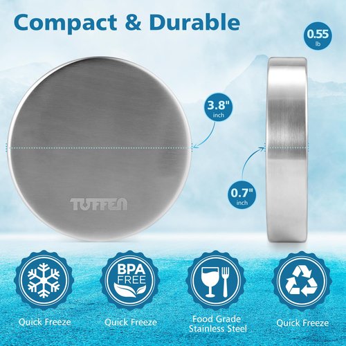 Tuffen Ice Packs for Lunch Boxes, Stainless Steel Cooling Pack for Cooler 3 Packs Combo