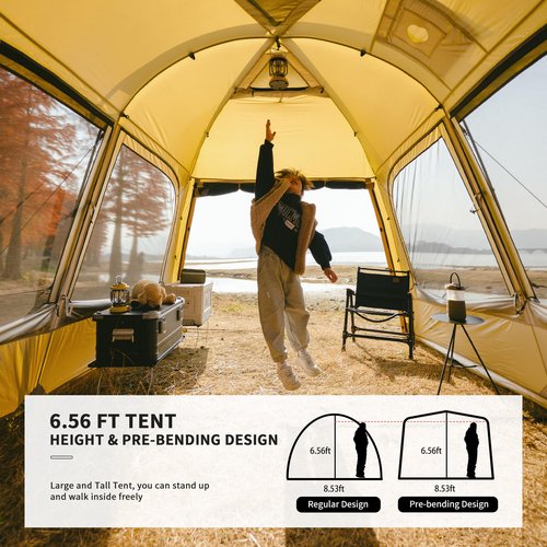 Naturehike Dune 2-3 Person Camping Tent,4-6 Person Canopy Tent,Waterproof 4 Season Tent,Hot Tents with Stove Jack