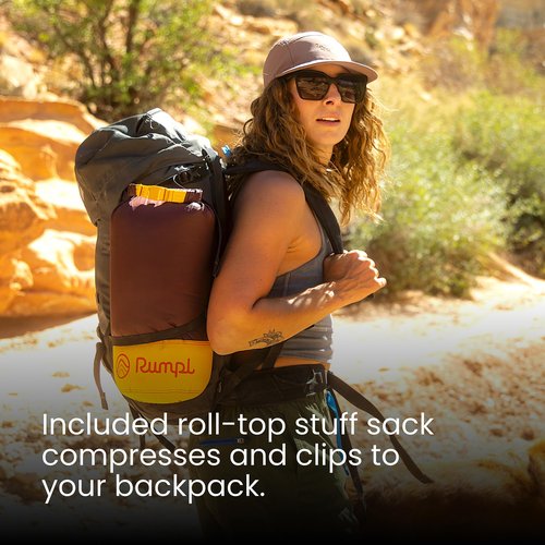 Rumpl Backcountry Puffy Blanket - Packing Comfort Into Uncomfortable Places, 100% Recycled Polyester Insulation, Lightweight, Packable, Water Resistant, 52" x 75", Moraine