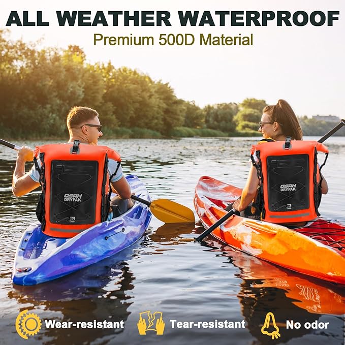 Waterproof Backpack Dry Bag 35L/55L โ Heavy Duty Roll-Top Hiking Backpack Sack Keeps Gear Dry for Travel, Kayaking, Boating, Camping, Rafting and Fishing