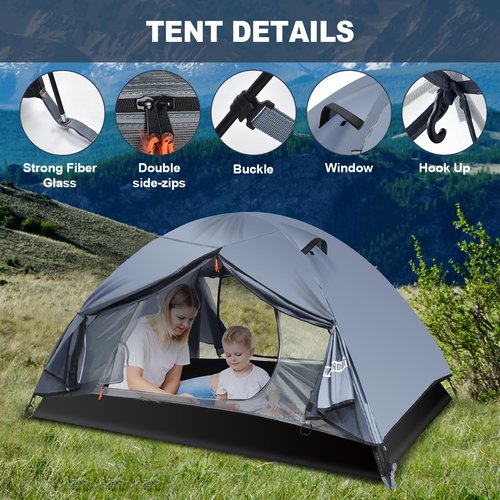 WILDROOTS Backpacking Tent, Mountain Hiking Tent for 2 Person, 4 Season Ultra Light Camping Tent