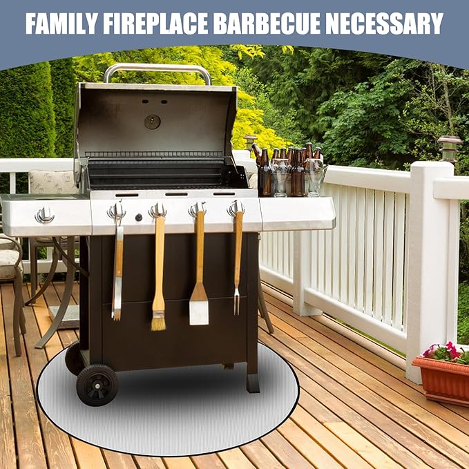 36" Grill Mat for Outdoor Grill, Fireplace Mat, Fireproof Mat for BBQ Fire Pit (36"-4LAYER)