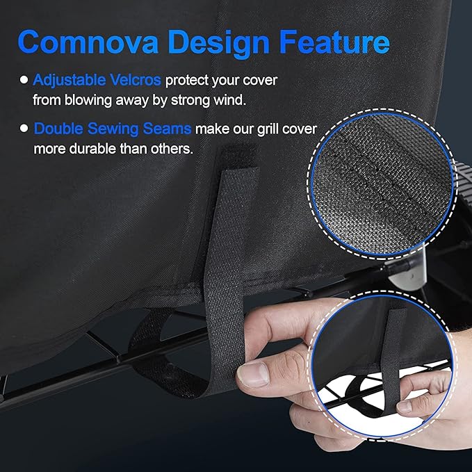 Comnova Charcoal Kettle Grill Cover - 7153 BBQ Cover for Weber 26 Inch Original Kettle Charcoal Grill, 600D Heavy Duty & Waterproof Cover for 26 Inch Weber, Cuisinart and Char-Griller Charcoal Grill