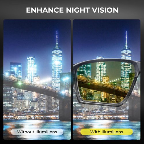 KastKing IllumiLens Night Vision Glasses, Night Driving Glasses for Men Women, Reduce Glare and Enhance Vision