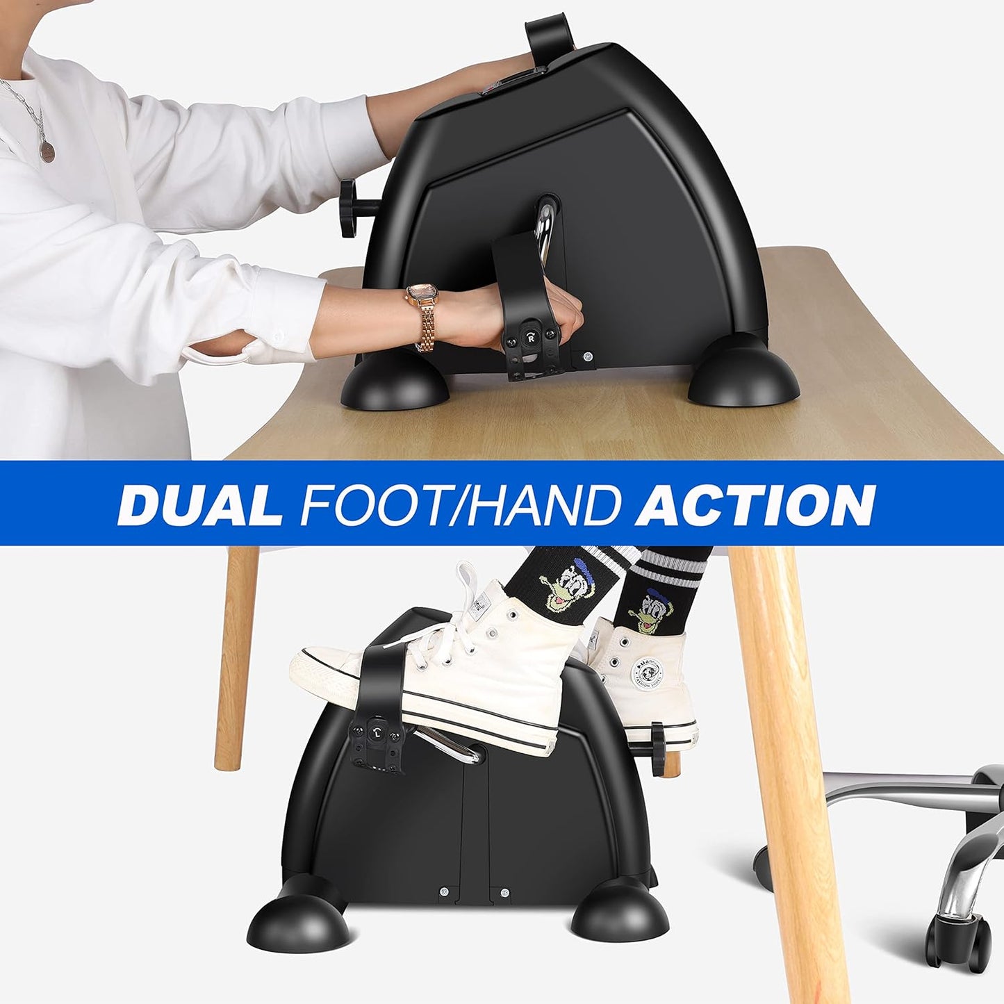 Pedal Exerciser Mini Exercise Bike for Leg and Arm Cycling Recovery Exercise Low Resistance Portable Bike