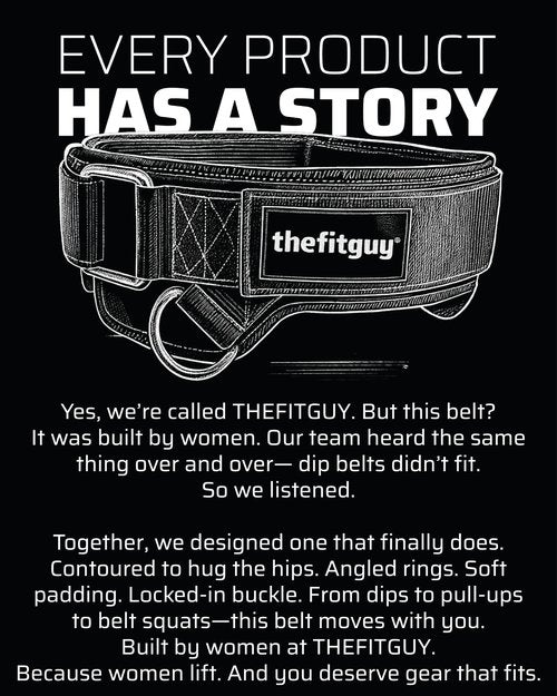 THEFITGUY Women’s Dip Belt – Pull-Ups, Dips & Belt Squats | Hip-Hugging Fit, Padded Comfort & Secure Buckle | No Pinch, No Slide | 2 Straps + 2 Hooks Included