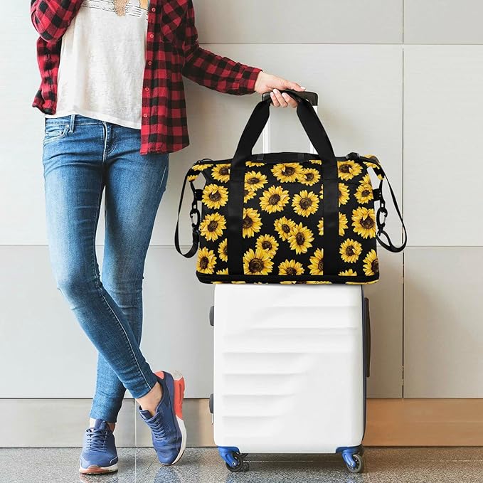 Women's Weekender Duffle Bag for Travel and Gym with Toiletry and Shoes Compartment