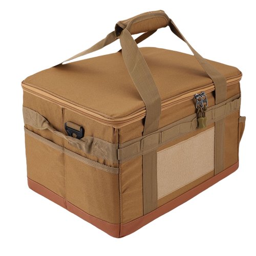 Camping Storage Bag, 30L Foldable Camping Cookware Organizer, Tactical Tote Bag with Handles for Hiking Cookware, Travel, Car, Hard Design, DIY Storage Space