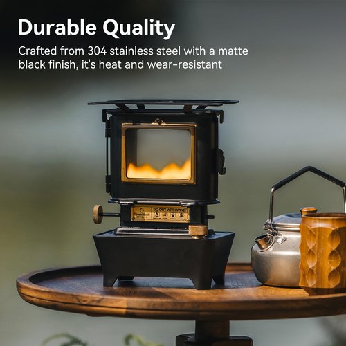 Thous Winds Camping Oil Lantern, Portable Stove for Outdoor Lighting Cooking Warming, Stainless Steel Oven, Retro Silver