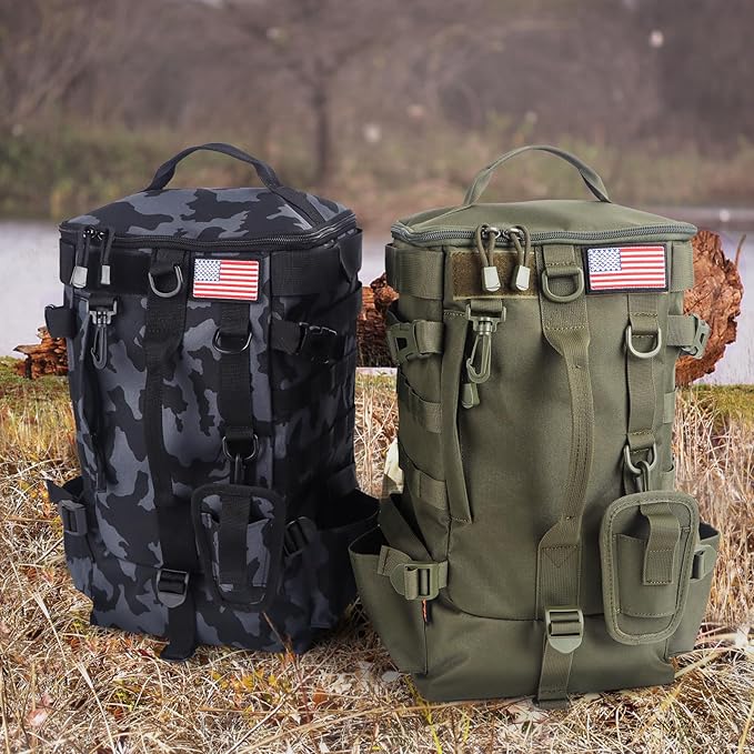 Fishing Backpack Tackle Bag, Fishing Backpack with Rod Holders Large Storage Fishing Tackle Box Backpack, Fishing Rod Bag for Carrying Fishing Gear and Equipment, RBC01