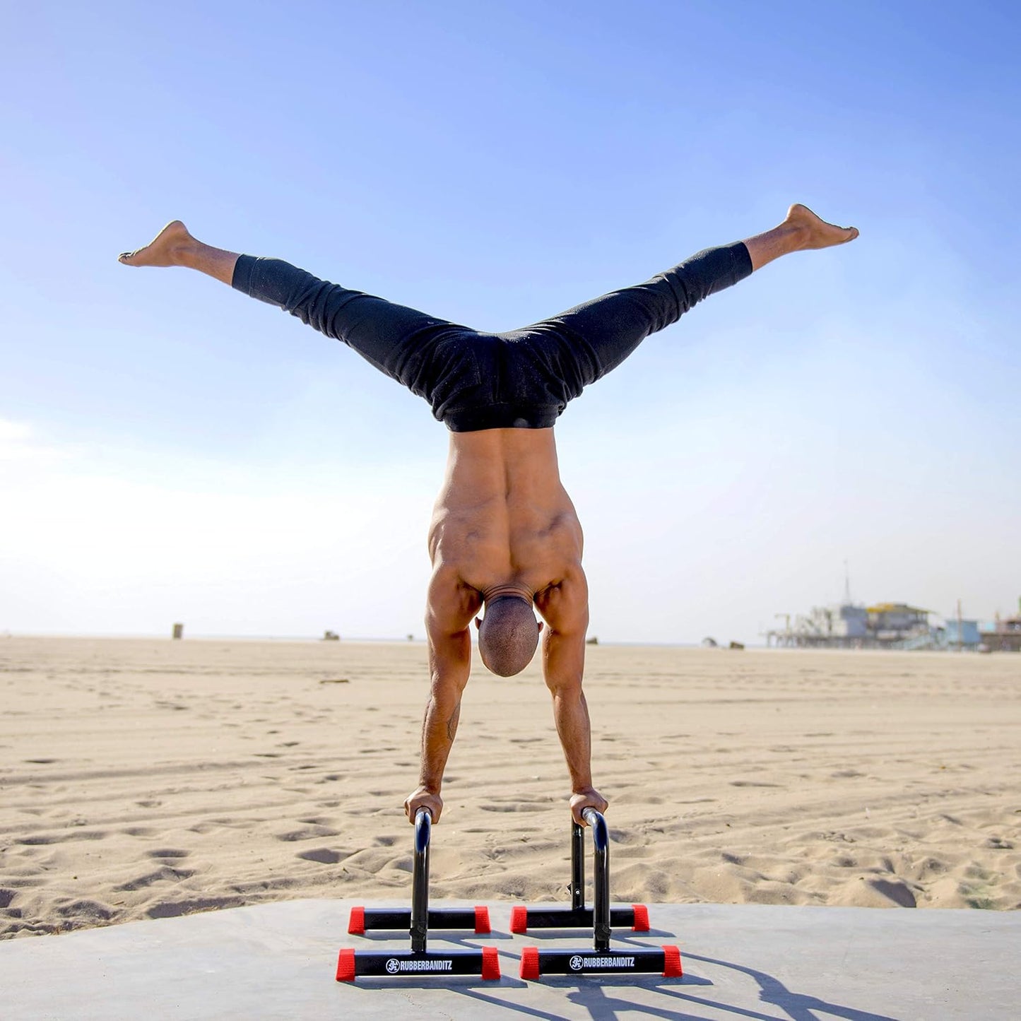 Rubberbanditz Parallette, Parallel Bars & Dip Station, Home Gym Essentials for L-Sit, Calisthenics, and Upper Body Workouts, Heavy Duty Ideal for Push Ups, Dips, Handstands & Gymnastics | Pack 1