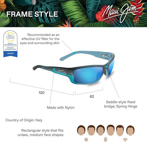 Maui Jim Men's and Women's Barrier Reef Polarized Wrap Sunglasses