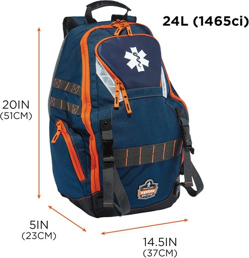 Ergodyne Arsenal 5244 Medic First Responder Trauma Backpack Jump Bag for EMS, Police, Firefighters, Blue