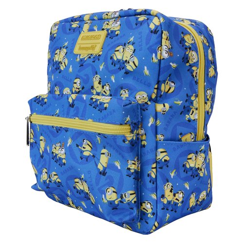 Loungefly Despicable Me All Over Print Nylon Square Mini Backpack, Blue