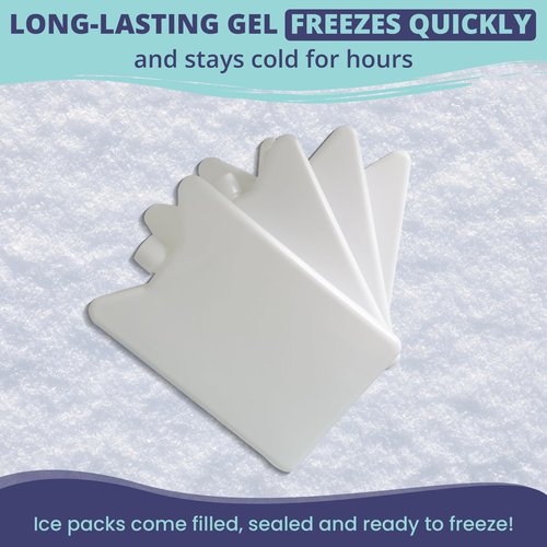 Luxuroo ICE Slim Design Reusable BPA Free Non-Toxic Breast Milk Ice Packs Cold Freezer Packs for Breastmilk Storage Baby Bottles Lunch Coolers Day Care Breastfeeding Pumping Moms (Set of 4, White)