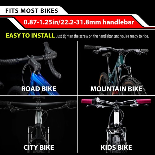 Bike Bell, Aluminum Alloy Classic Bicycle Bells for Adults Kids, 110 dB Loud Crisp Clear Ring Sound, Bike Horn Fit 22.2-31.8 mm Handlebar for Mountain Road Bike Scooter Ebike Black