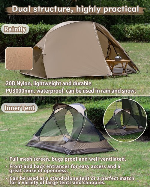 MC TOMOUNT Backpacking Tent Ultralight Nylon 2 Person Tent