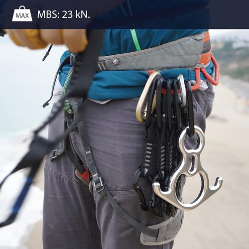 Fusion Climb Supreme II Aluminum Oval-Shape Carabiner 5-Pack,Black,One Size,(FP-9318-BLK-5P)