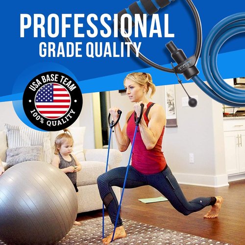 Adjustable DYNAPRO Exercise Resistance Bands with Comfort Handles - Professional Anti-Snap Quality for Workouts & Physical Therapy