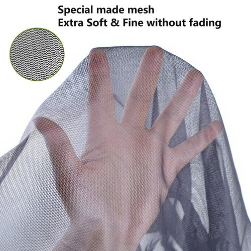Mosquito Head Net Hat Sun Safari Hats with Hidden Net Mesh Mask for Fishing Hiking Camping Climbing (US, Alpha, Small, X-Large, Black)